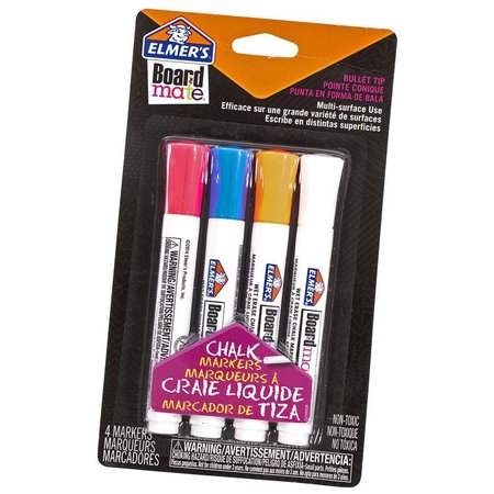 GLOBAL EQUIPMENT Global Industrial„¢ Wet Erase Chalk Markers, Assorted Colors, 4 Pack TW-LCM04B